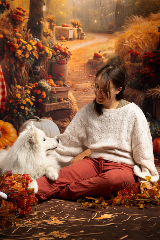 tenue séance photo chien automne studio duo vêtement